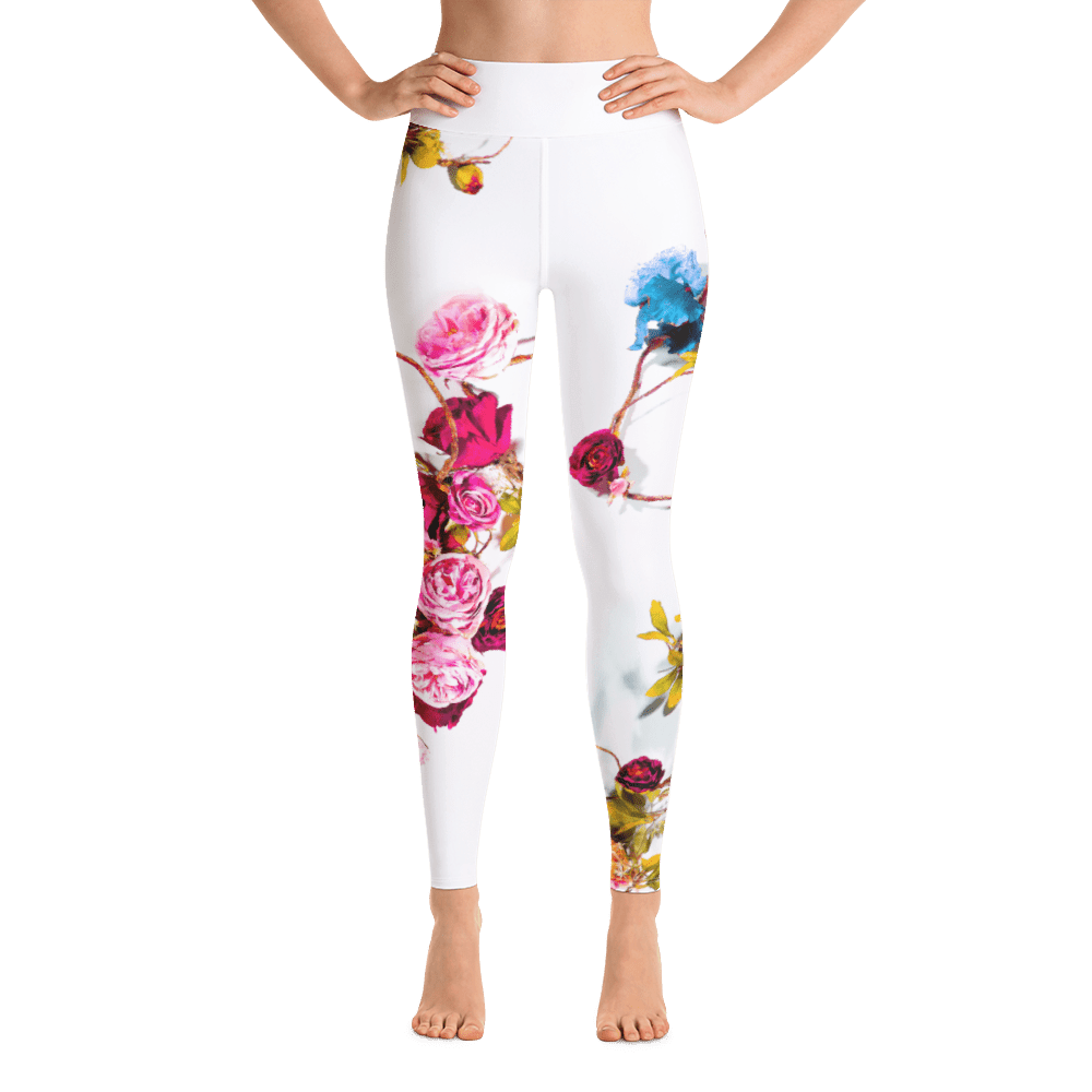 Floral Leggings-Yoga Leggings-[Beautiful Roses]-Eco-Friendly